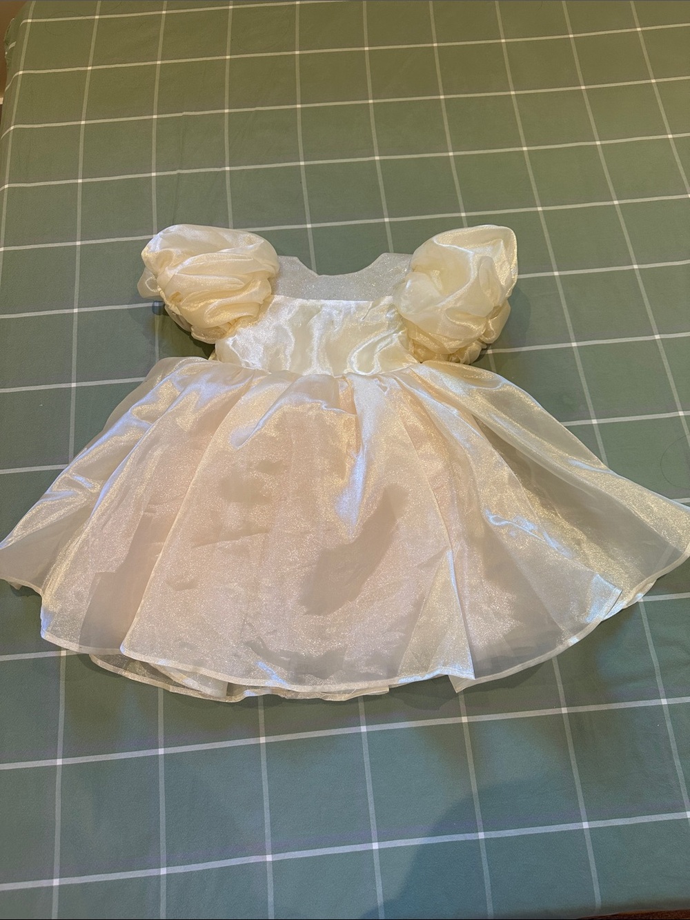 Ivory Puff-Sleeve Princess Dress for Kids
